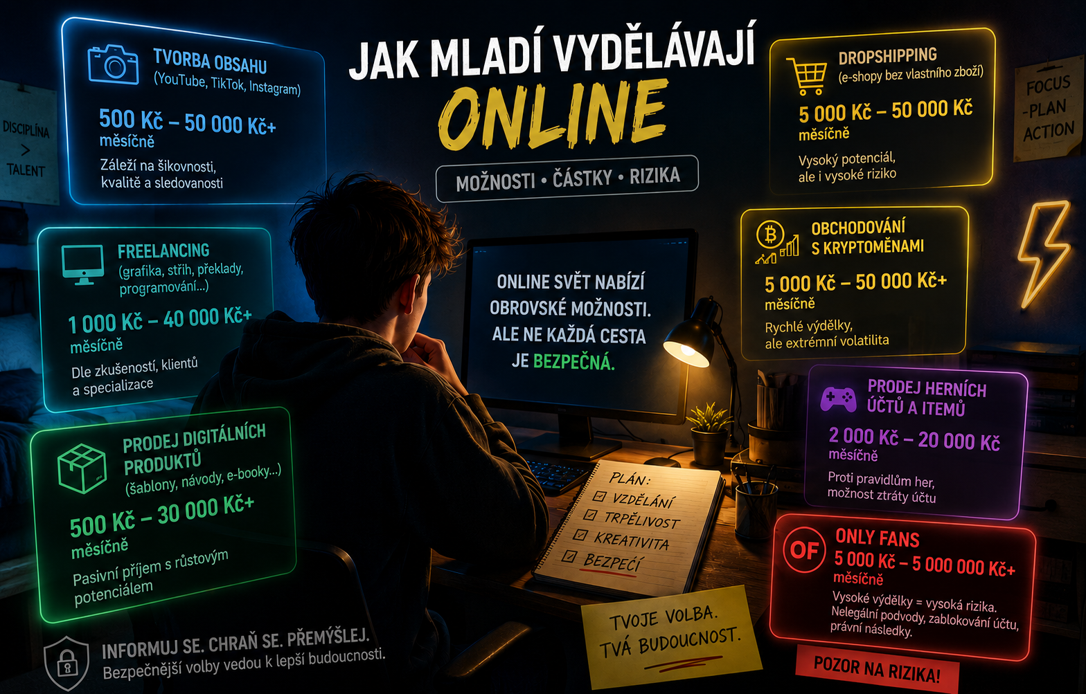 Jak mladí tajně vydělávají online
